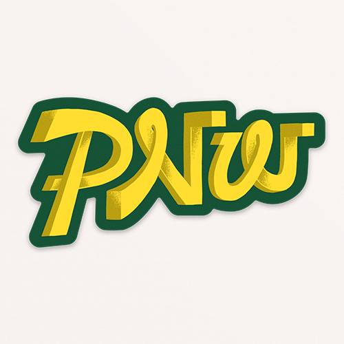 PNW Blocky Type sticker