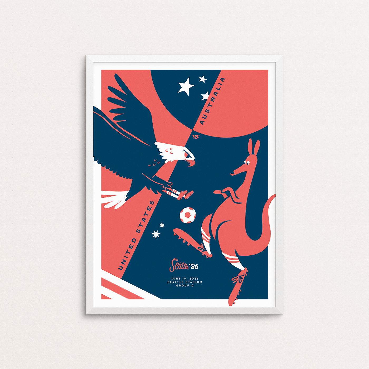United States vs Australia Match Poster
