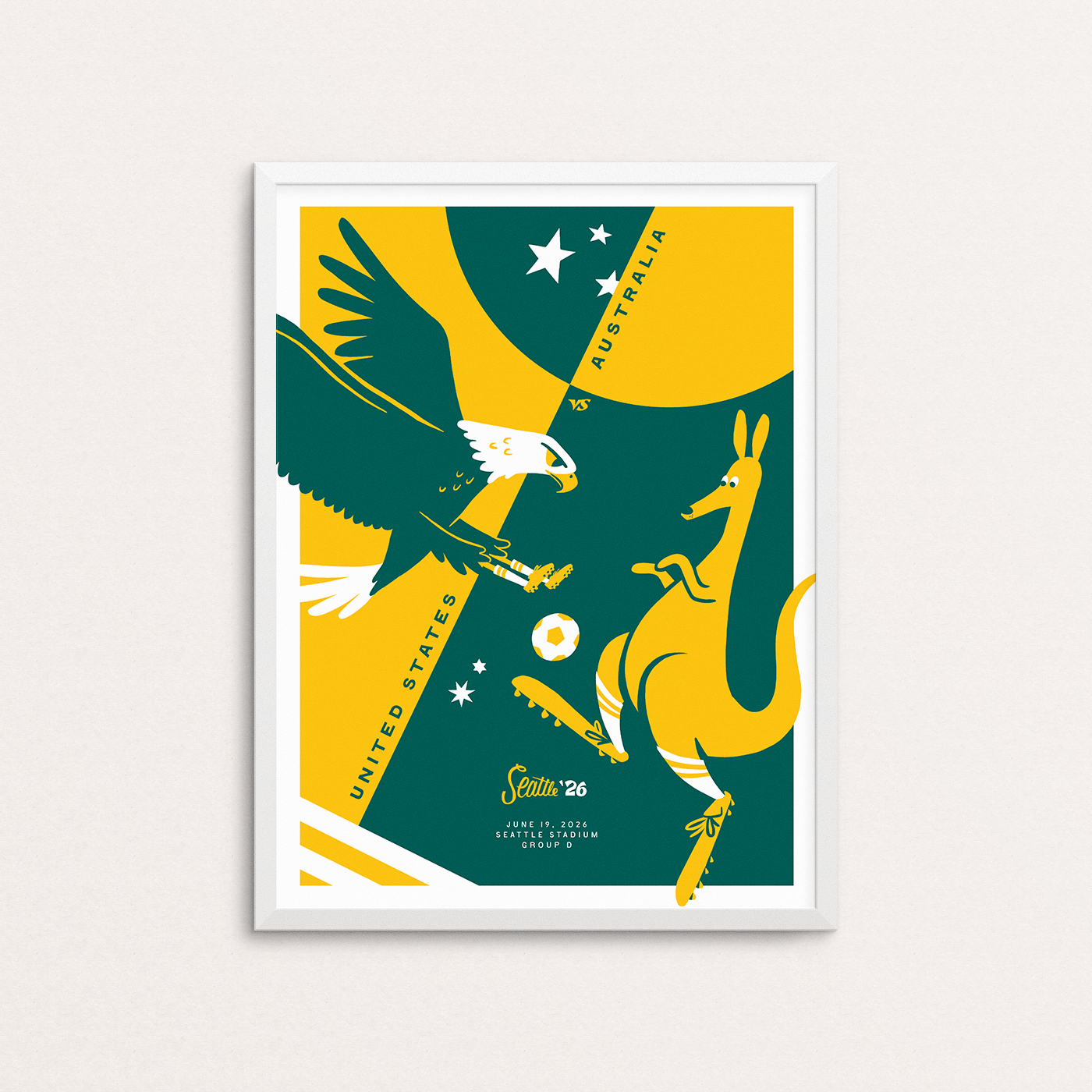 United States vs Australia Match Poster